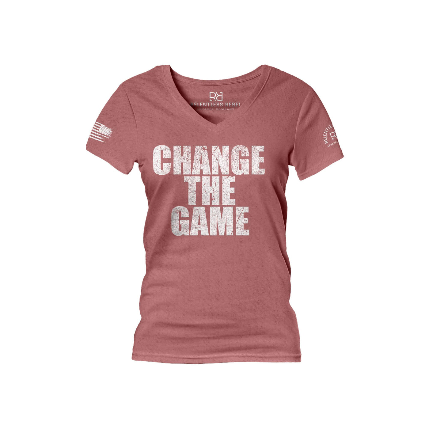 Mauve Change the Game Women's V-Neck Tee