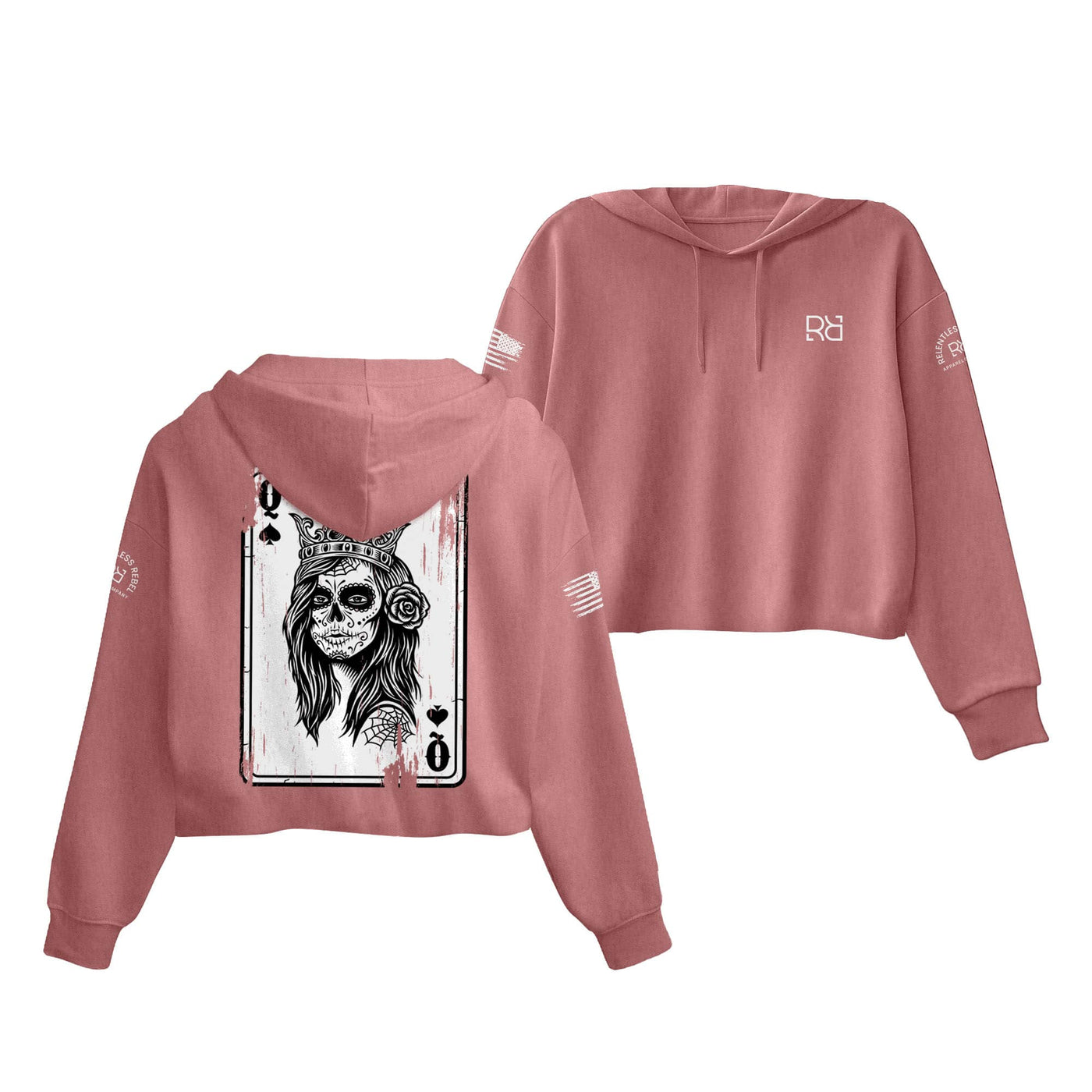 Mauve Rebel Queen Women's Cropped Hoodie