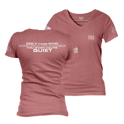 Mauve Only Those Who Care About You Women's V-Neck Tee