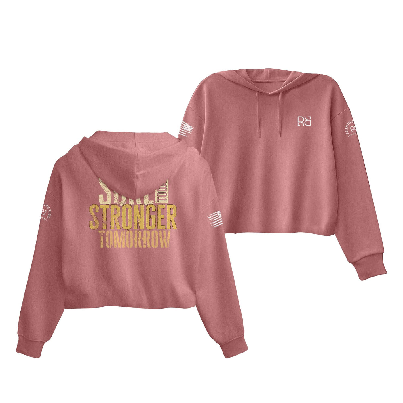 Mauve Sore Today Stronger Tomorrow Women's Cropped Hoodie