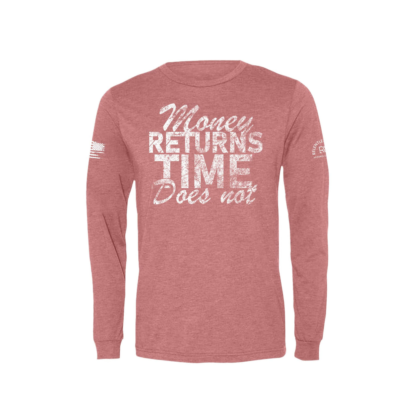 Mauve Money Returns Time Does Not Men's Long Sleeve Tee 