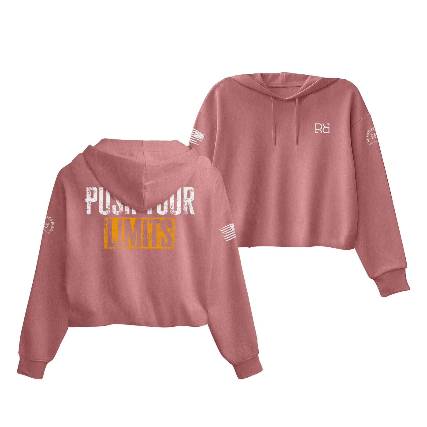 Mauve Push Your Limits Women's Cropped Hoodie