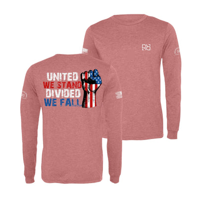 Mauve United We Stand Divided We Fall Men's Long Sleeve