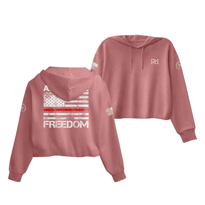 Mauve Above All Freedom Women's Cropped Hoodie