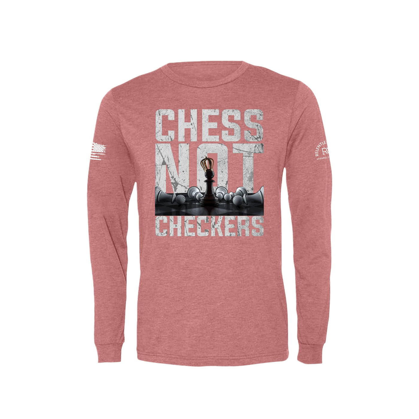 Mauve Chess Not Checkers Men's Long Sleeve Tee