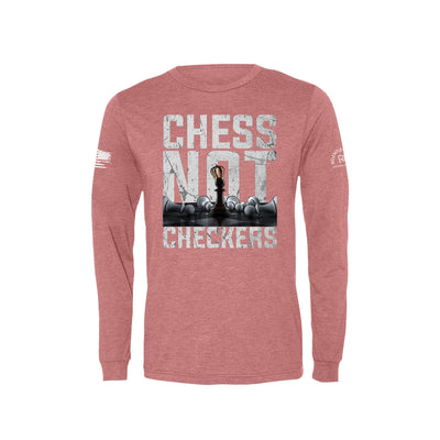 Mauve Chess Not Checkers Men's Long Sleeve Tee