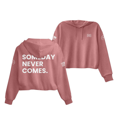 Mauve Someday Never Comes Cropped Hoodie