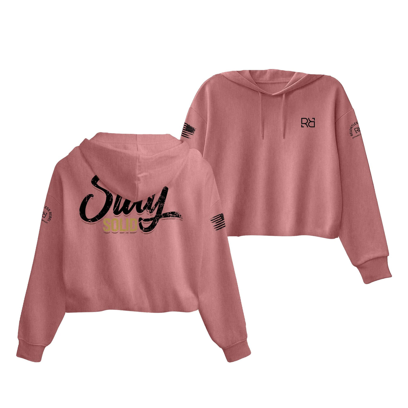 Mauve Stay Solid Women's Cropped Hoodie