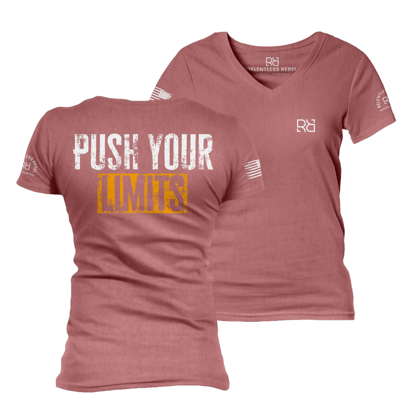 Mauve Push Your Limits Women's V-Neck Tee