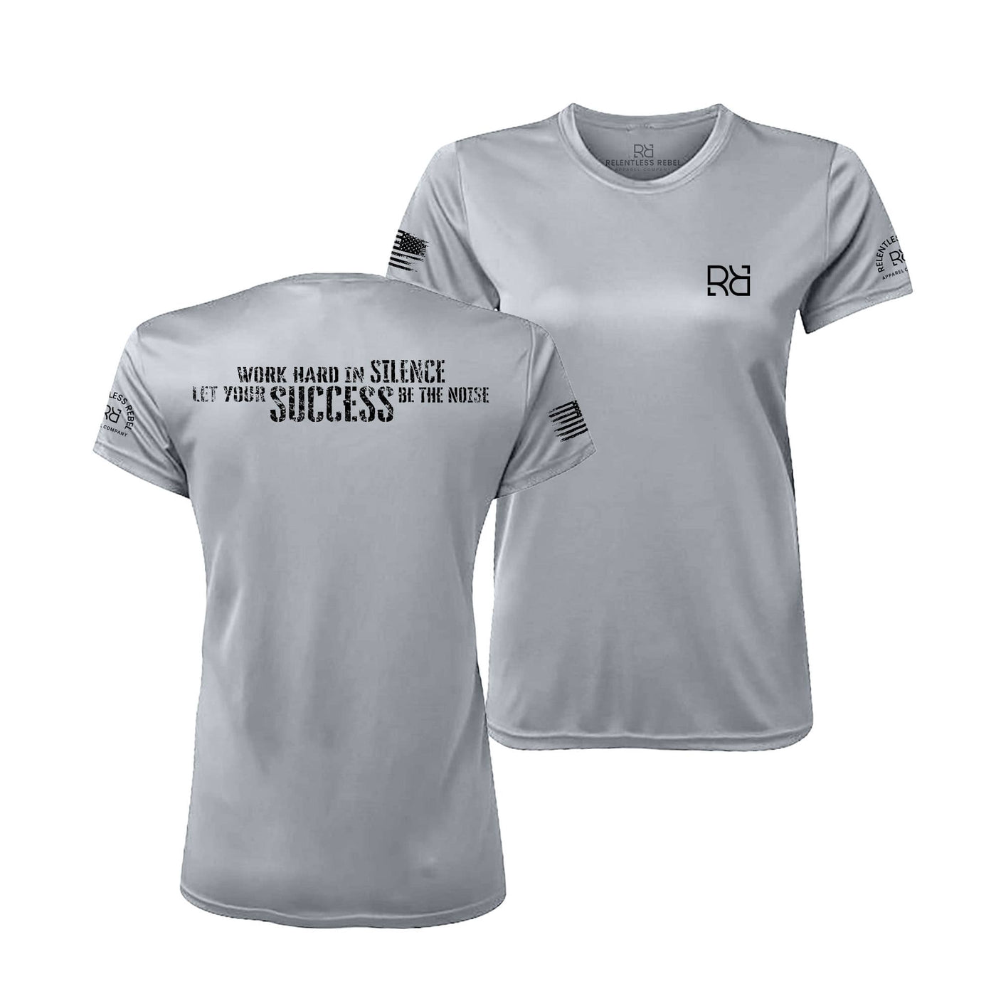 Grey Work Hard in Silence Women's Dry Fit