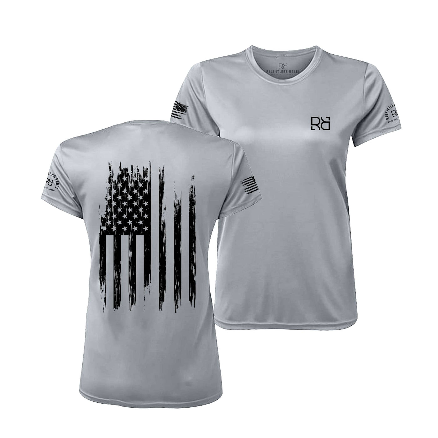 Medium Grey Rebel Patriot Flag Women's Dry Fit Tee