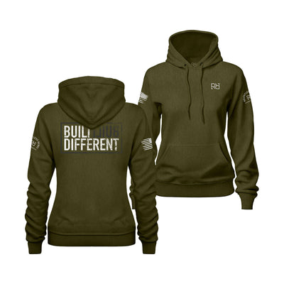 Military Green Women's Built Different back design hoodie