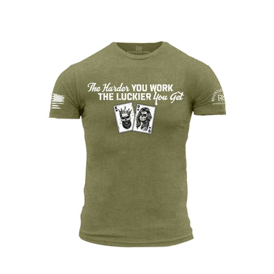Military Green Men's The Harder You Work Front Design Tee