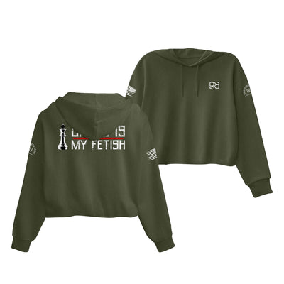 Military Green Chess is my Fetish Women's Cropped Hoodie