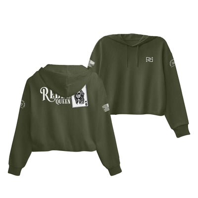 Military Green Rebel Queen Women's Cropped Hoodie