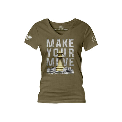 Military Green Make Your Move Women's V-Neck Tee