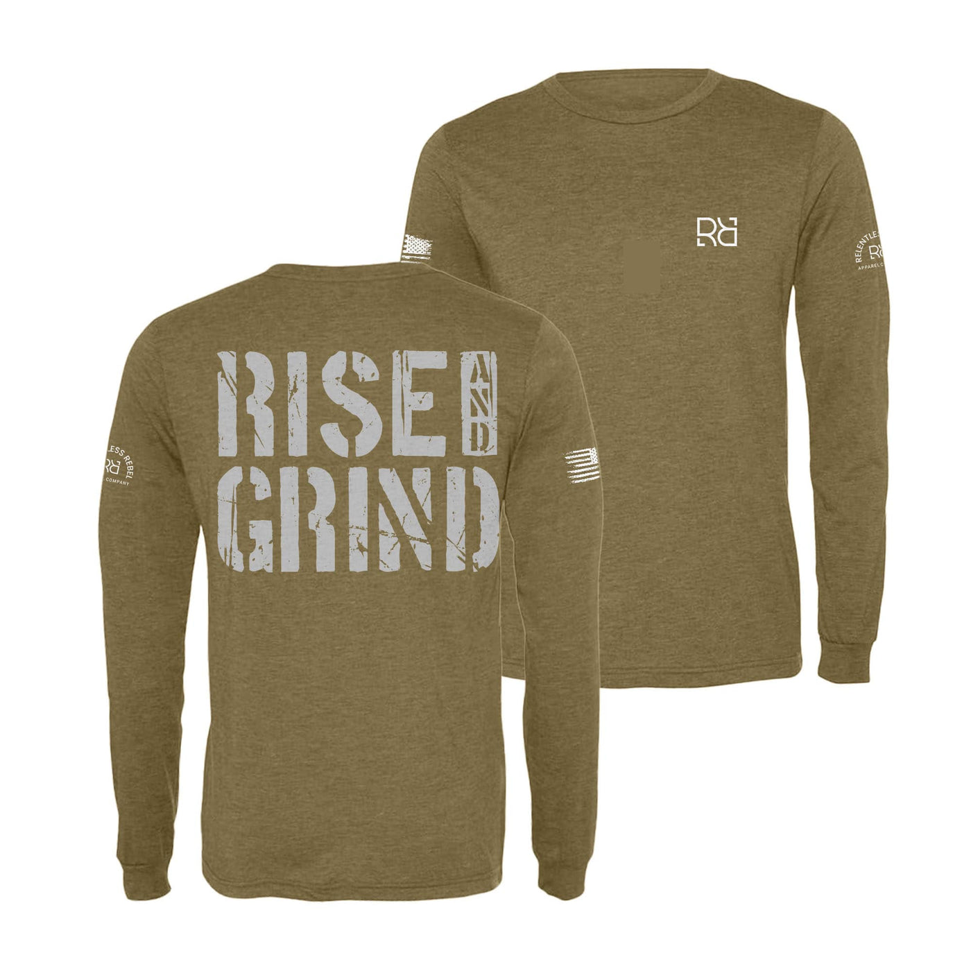 Military Green Rise and Grind Long Sleeve Shirt