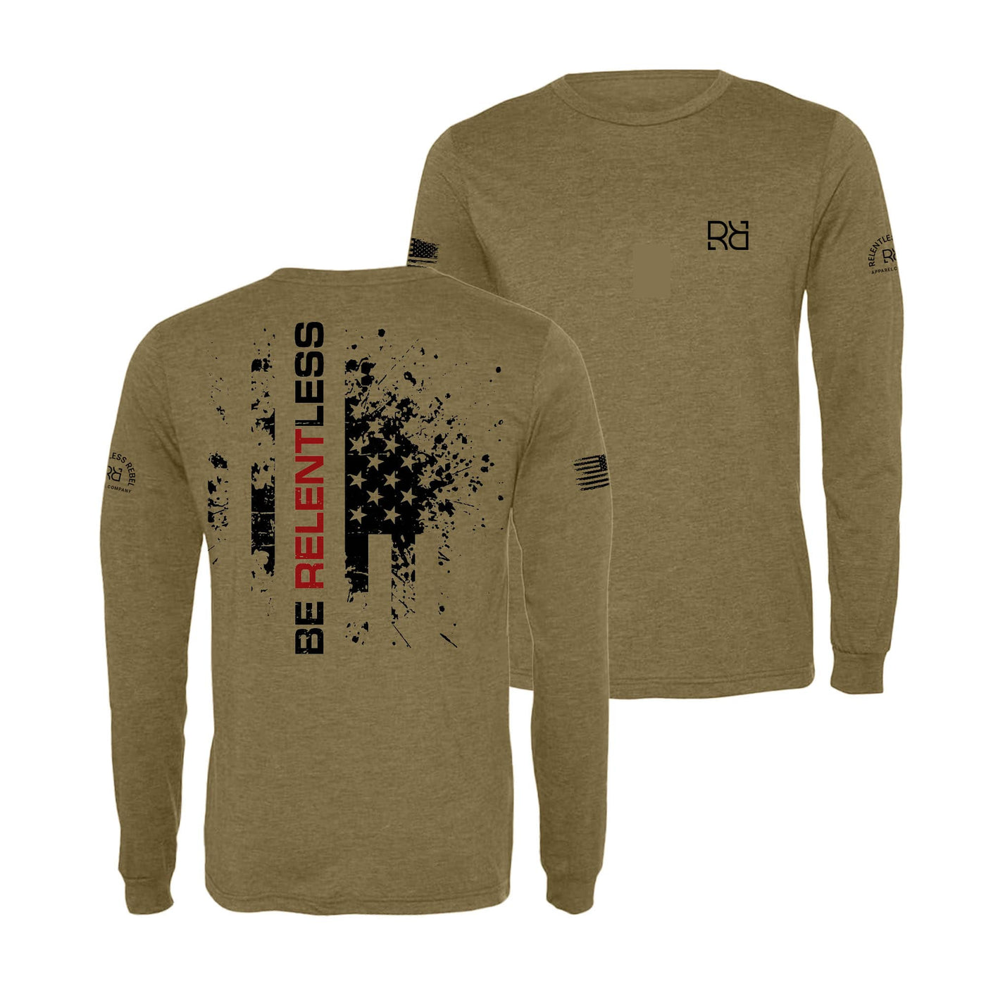 Military Green Be Relentless Men's Dri Fit Long Sleeve