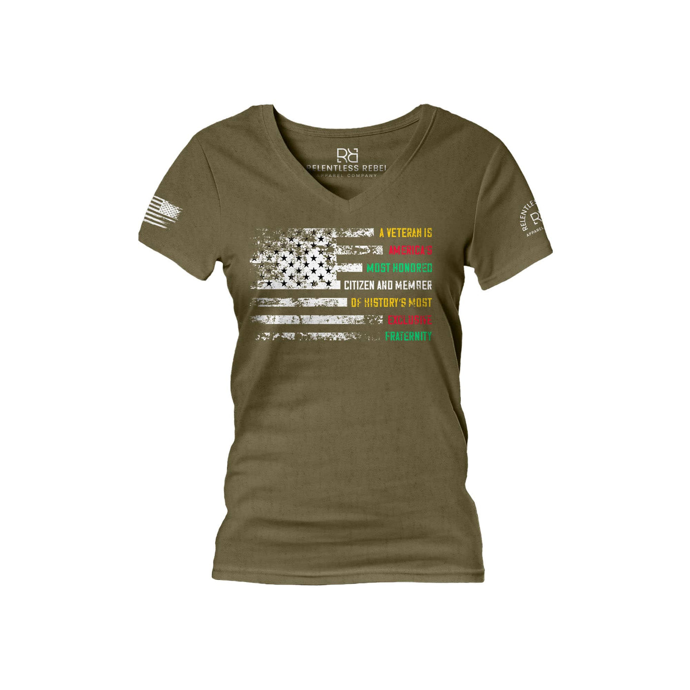 Military Green A Veteran... Women's V-Neck Tee