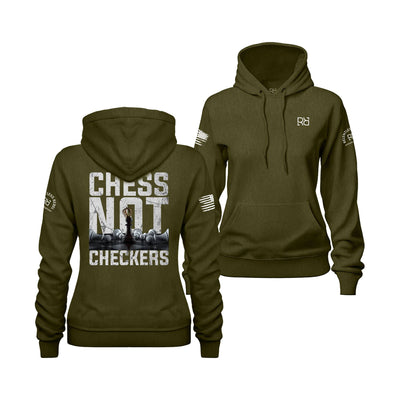 Military Green Chess Not Checkers Women's Hoodie