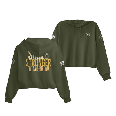 Military Green Sore Today Stronger Tomorrow Women's Cropped Hoodie