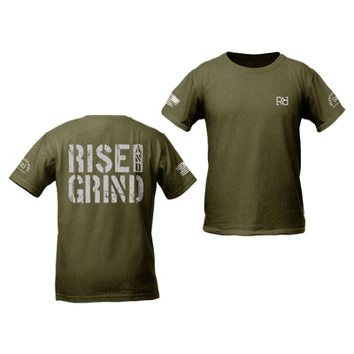 Military Green Rise and Grind Youth Tee