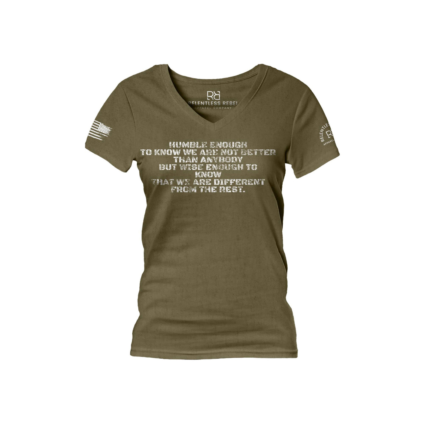 Military Green Humble Enough to Know Women's V-Neck Tee