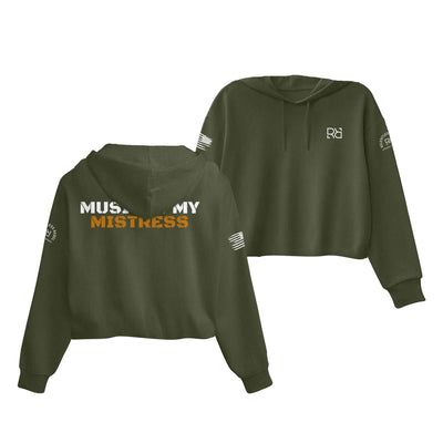 Military Green Music is my Mistress Women's Cropped Hoodie