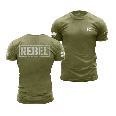 Military Green Men's Rebel With A Purpose Back Design Tee