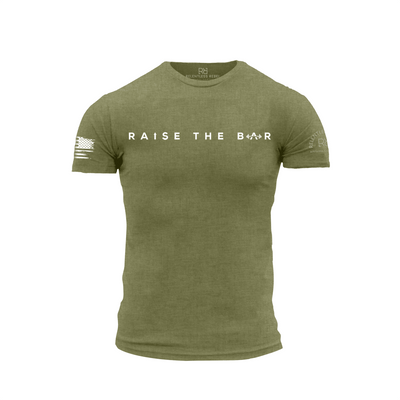 Military Green Men's Raise the Bar Front Design Tee