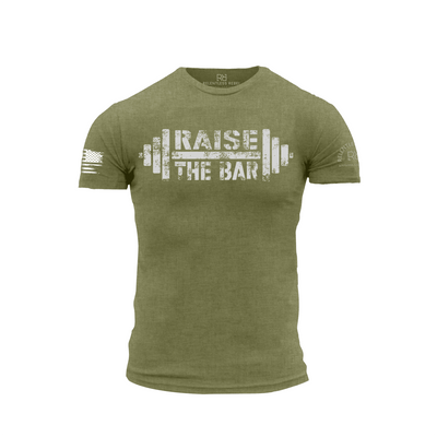 Military Green Men's Raise the Bar Front Design Tee