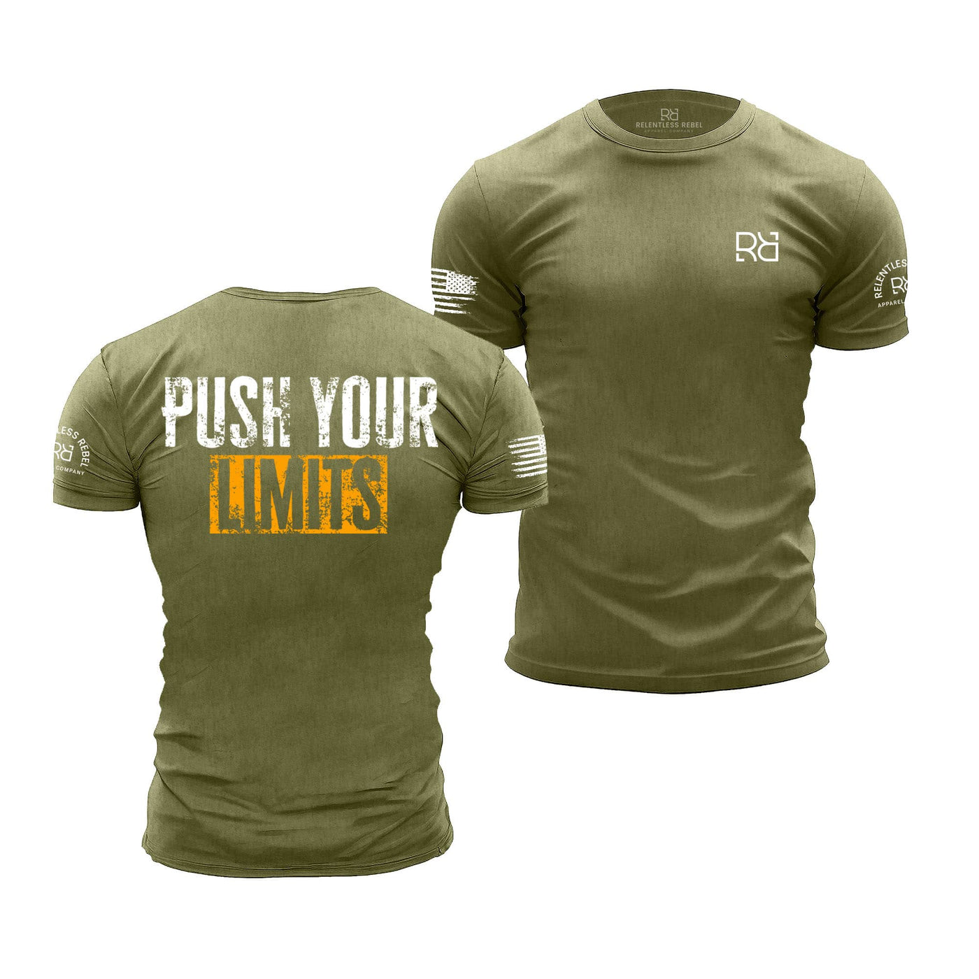 Military Green Push Your Limits | Premium Men's Tee