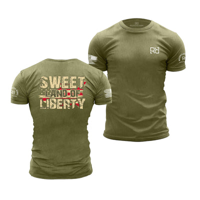 Military Green Sweet Land of Liberty - Premium Men's Tee