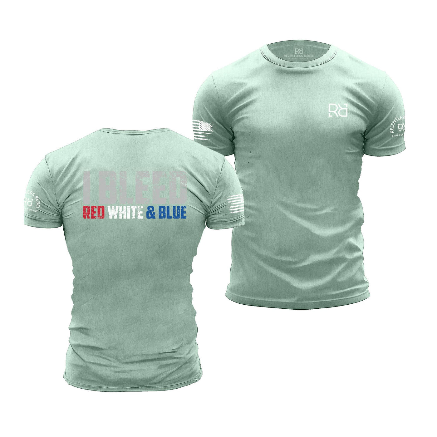 Mint Men's I Bleed Red White & Blue Back Design Tee