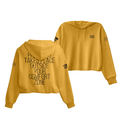 Mustard Progress Takes Place Women's Cropped Hoodie