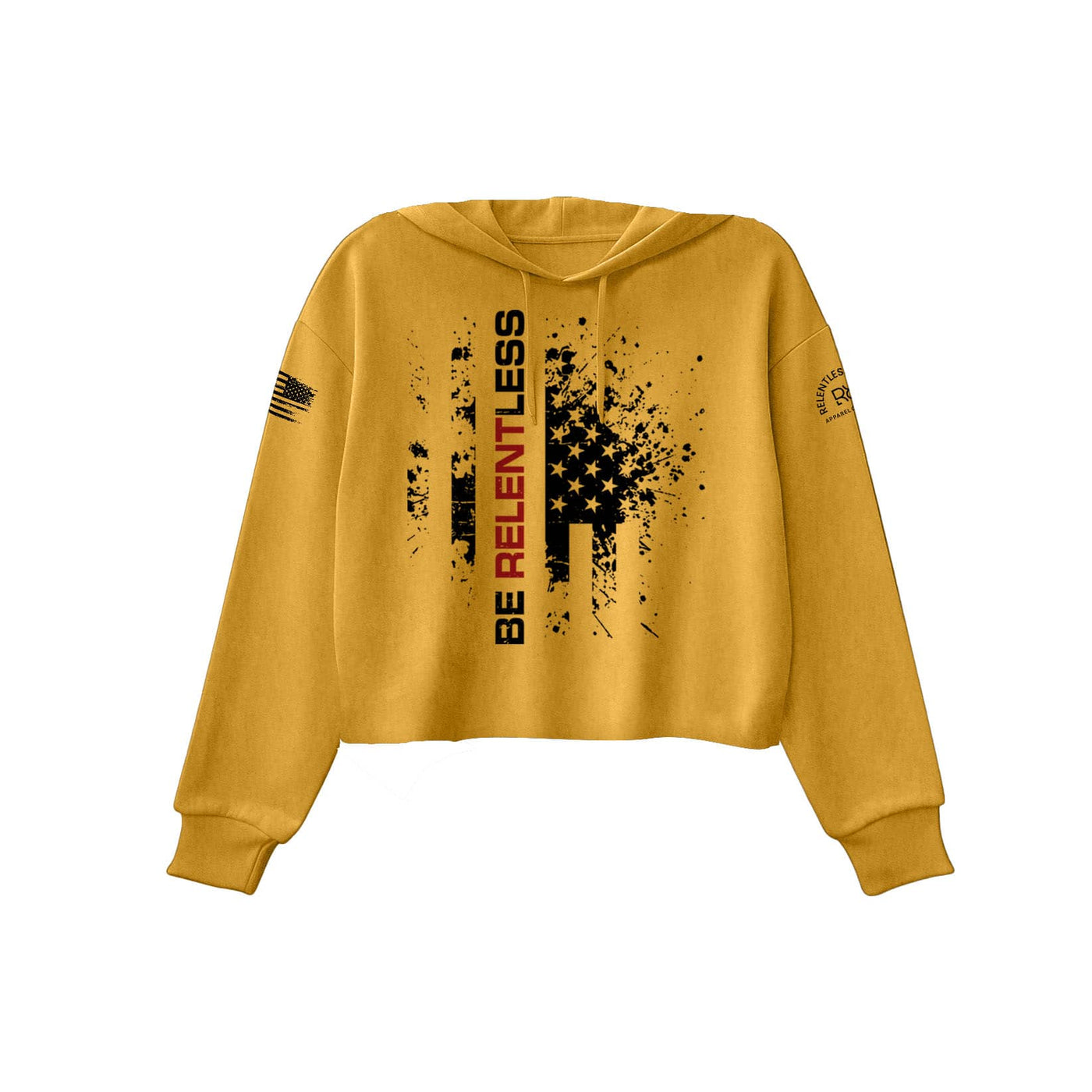 Mustard Be Relentless Women's Cropped Hoodie