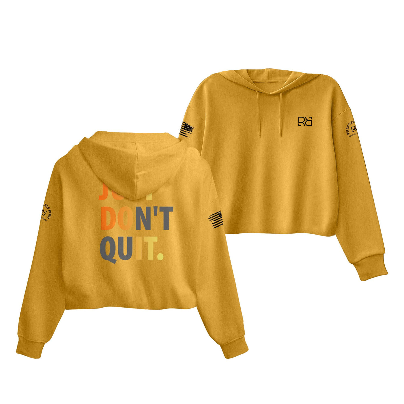 Mustard Just Don't Quit Women's Cropped Hoodie