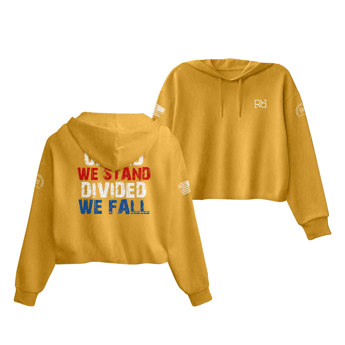 Mustard United We Stand Women's Cropped Hoodie