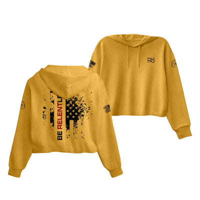 Mustard Be Relentless Women's Cropped Hoodie