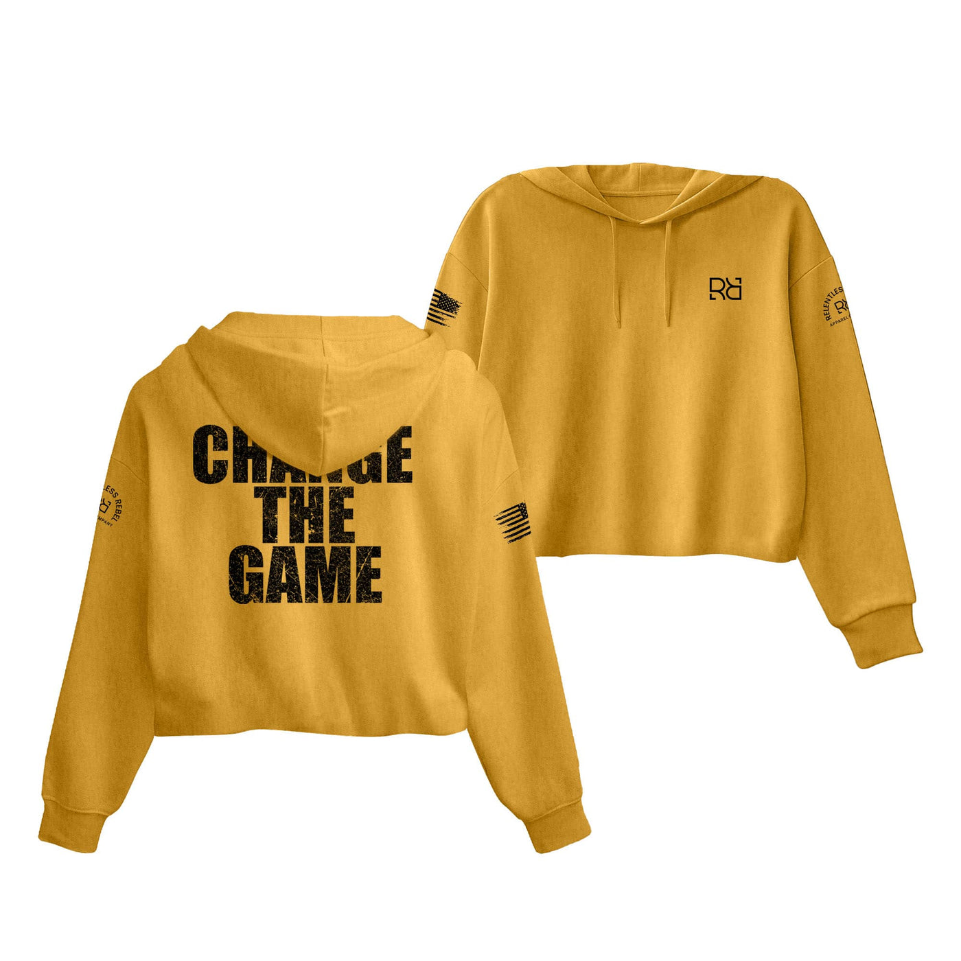 Mustard Change the Game Women's Cropped Hoodie