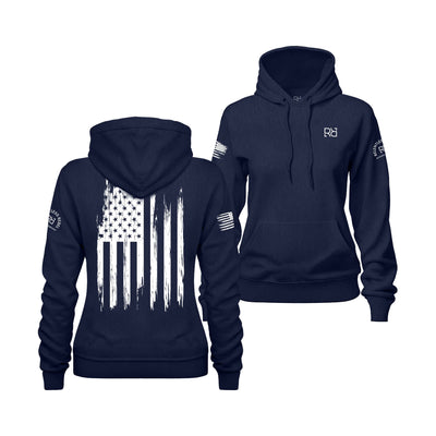 Navy Blue Rebel Patriot Flag Women's Hoodie