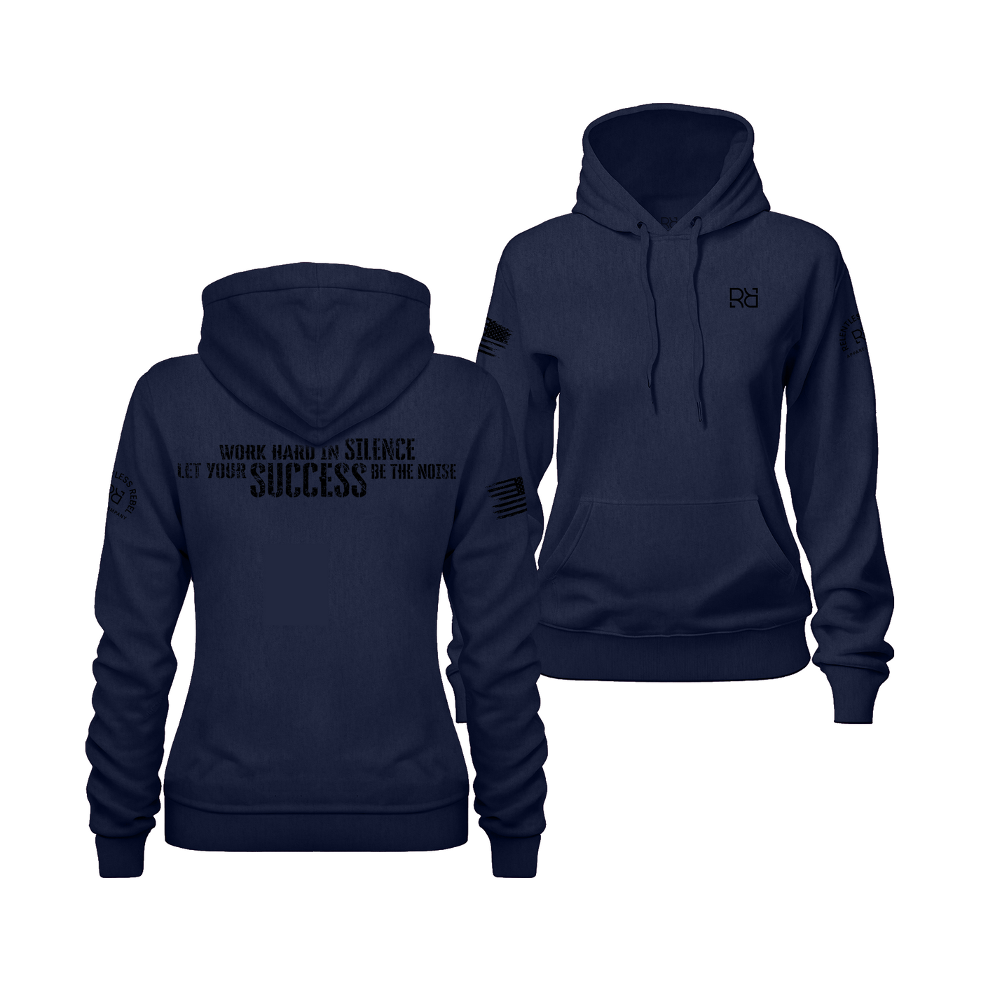 Navy Work Hard in Silence Women's Hoodie