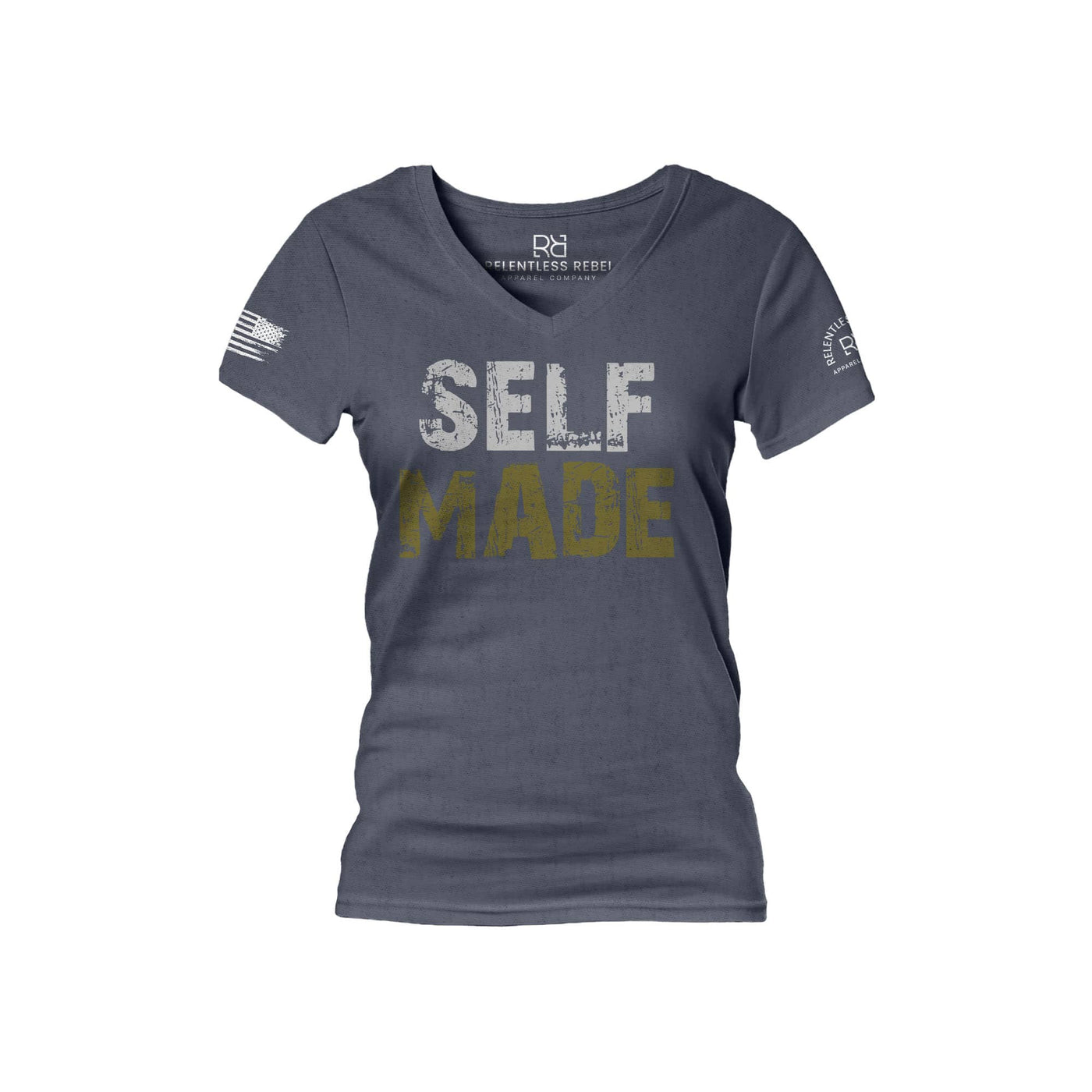 Navy Self Made Women's V-Neck Tee