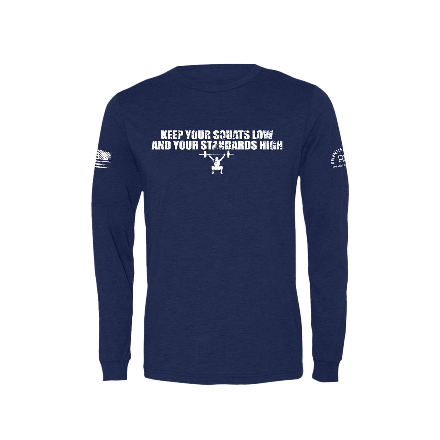 Navy Keep Your Squats Low Men's Long Sleeve Tee