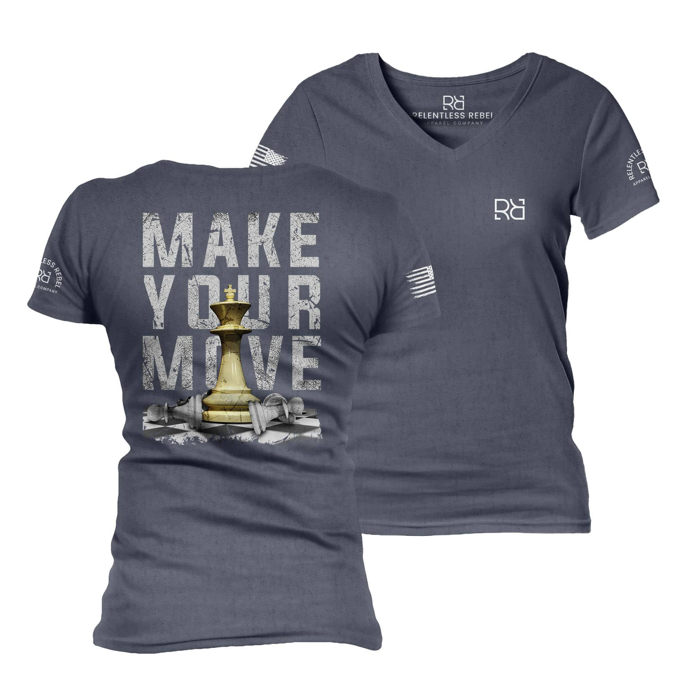 Navy Make Your Move Women's V-Neck Tee