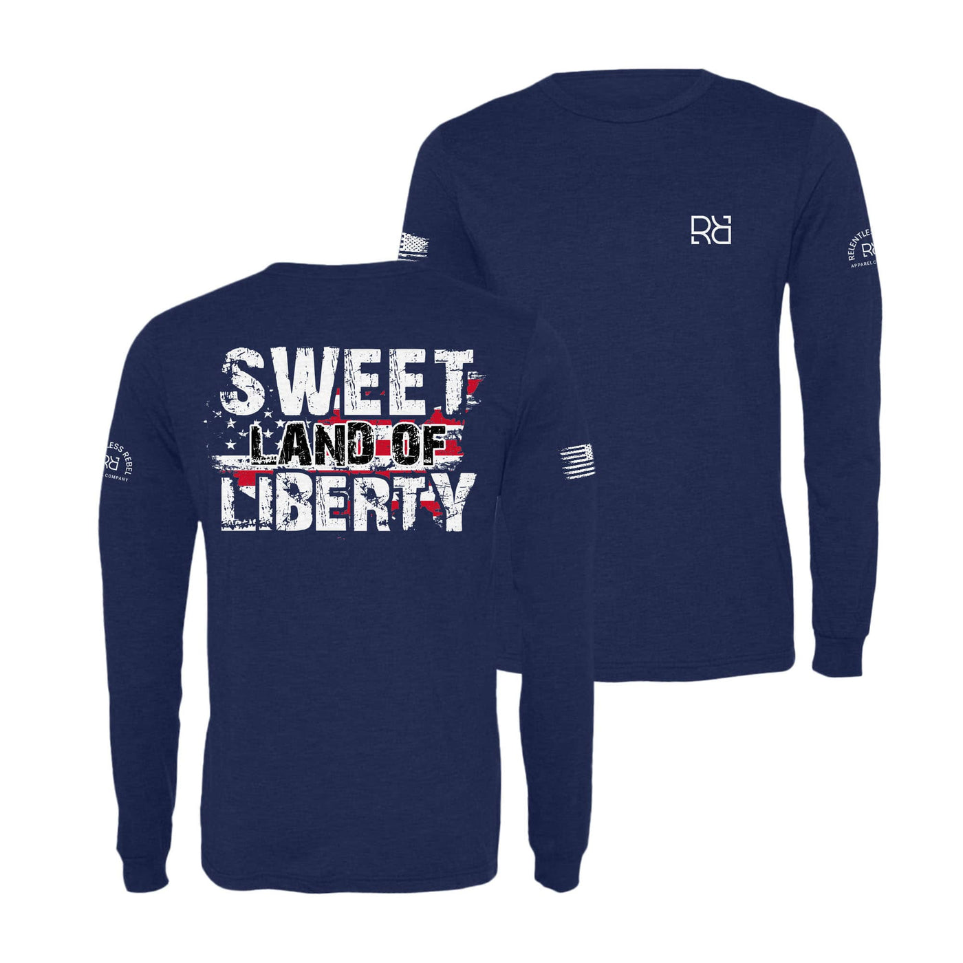 Navy Sweet Land of Liberty Men's Long Sleeve