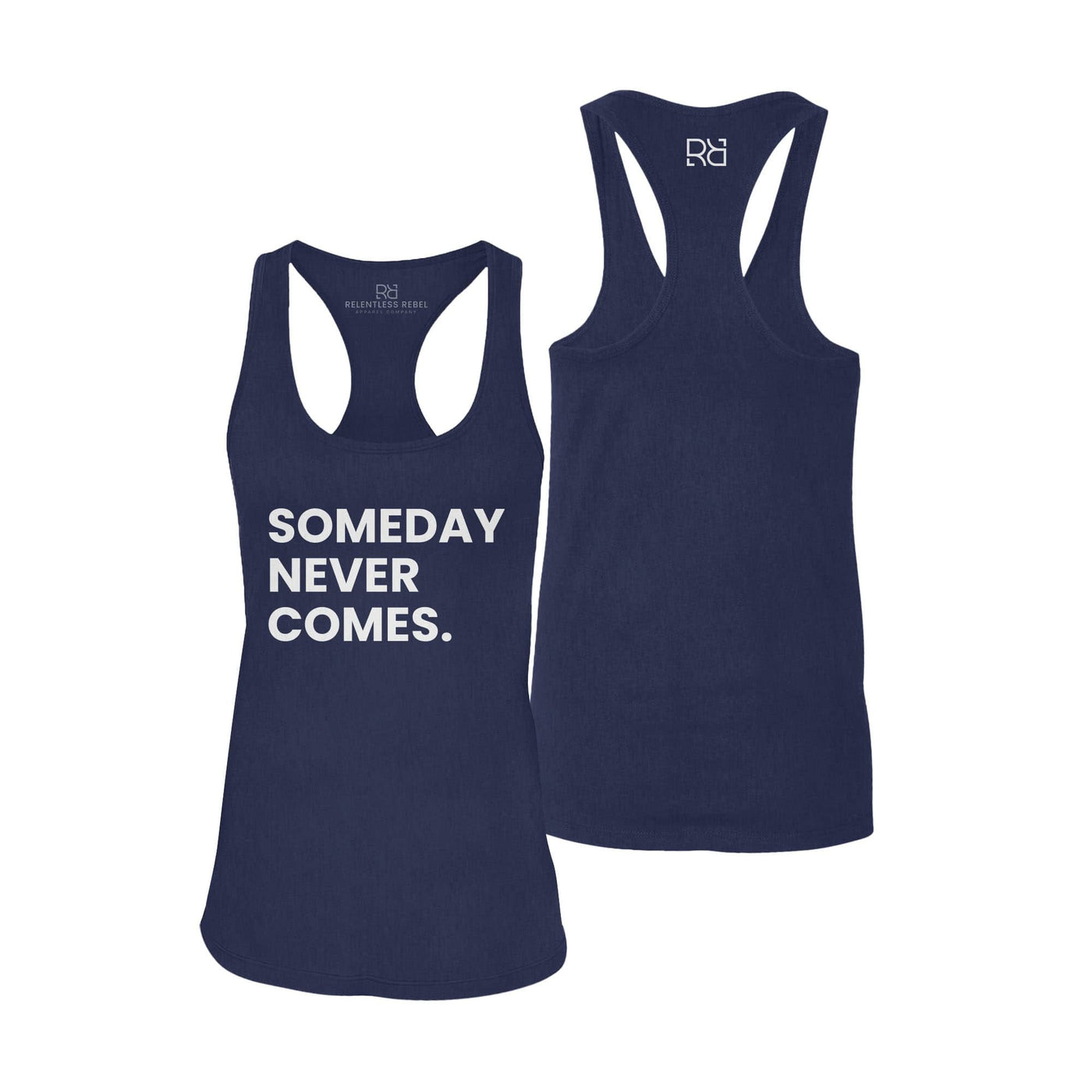 Navy Someday Never Comes Women's Racerback Tank