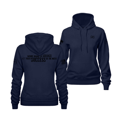 Navy Work Hard in Silence Women's Hoodie