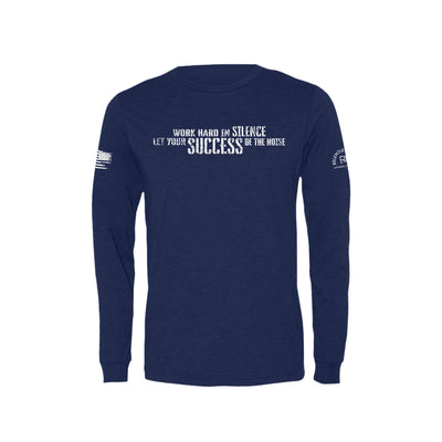 Navy Work Hard in Silence Men's Long Sleeve Tee