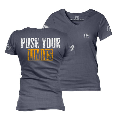 Navy Push Your Limits Women's V-Neck Tee